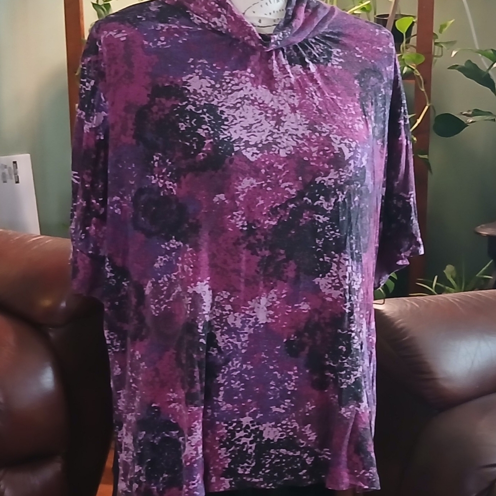 Purple and Black Women's Top